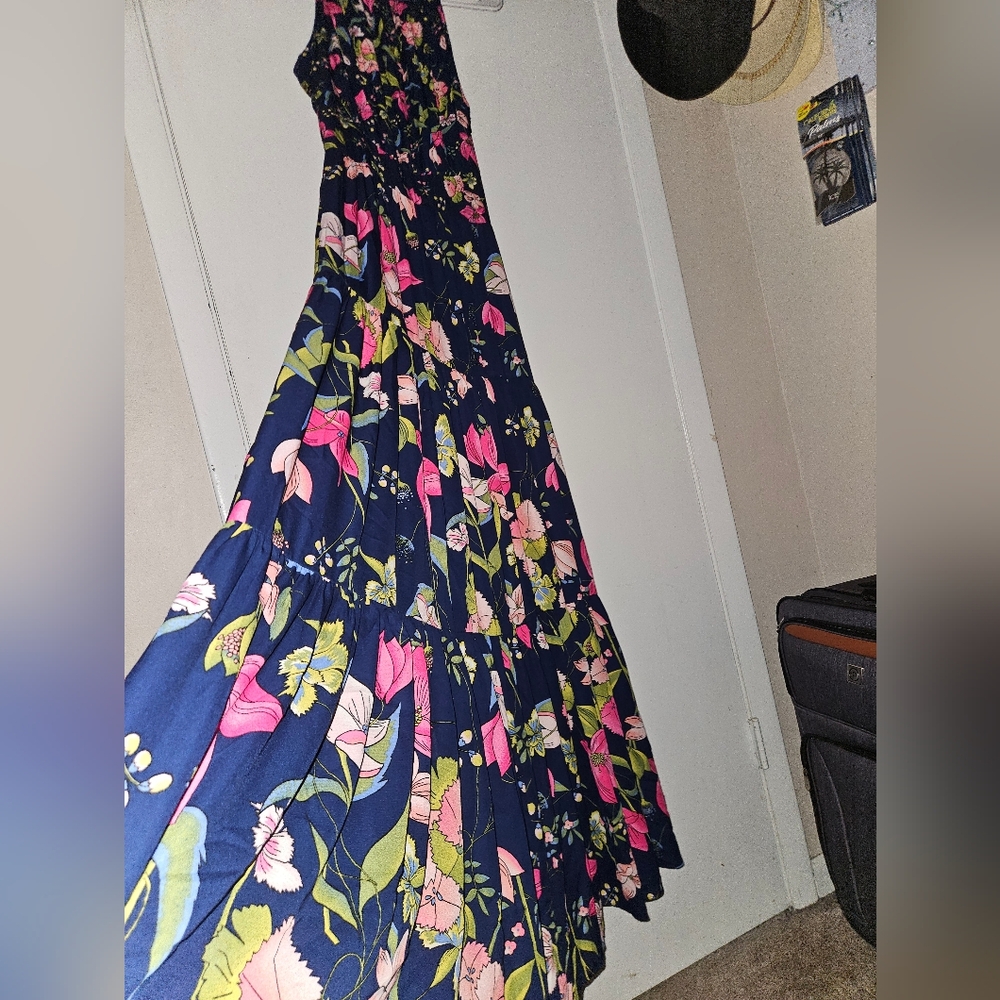 Gianni Bini Navy Floral Maxi Dress